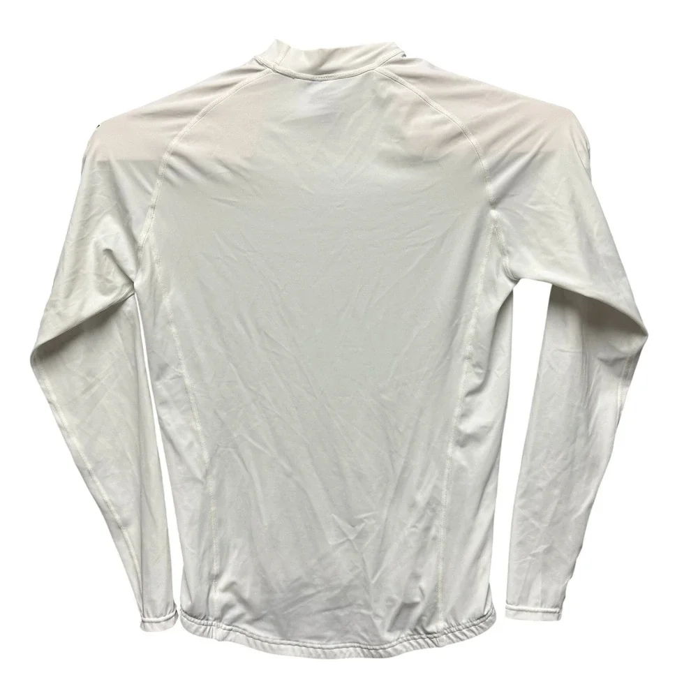 Helly Hansen Mens White Long Sleeve Rash Guard Logo Water Sports Shirt Size L